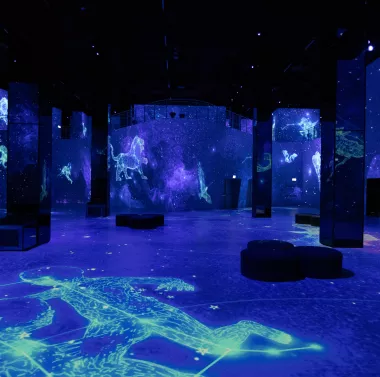 Kosmos blue background