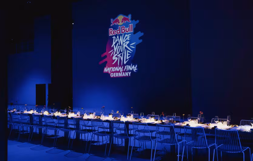 seated dinner red bull