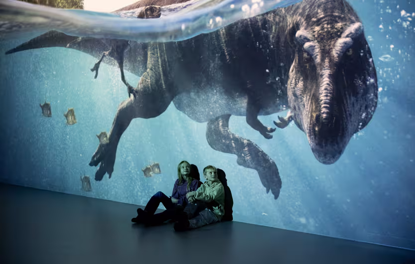 t rex underwater