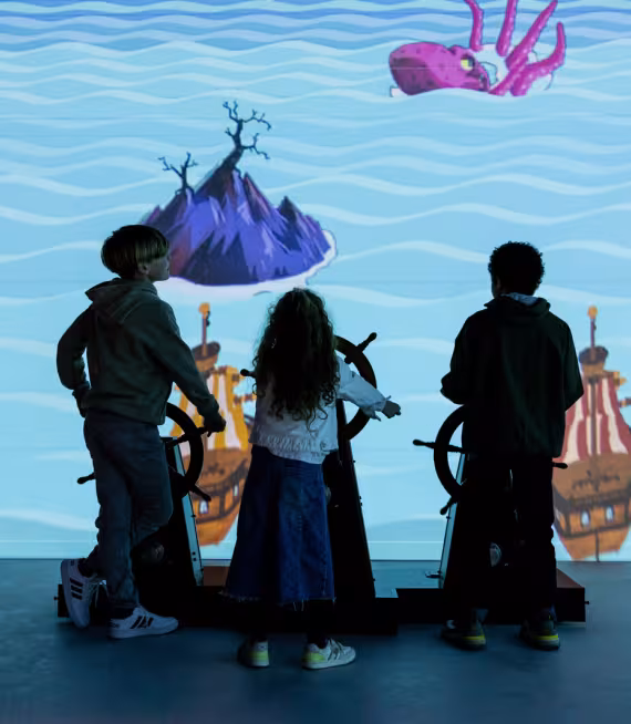 children playing boat kids room